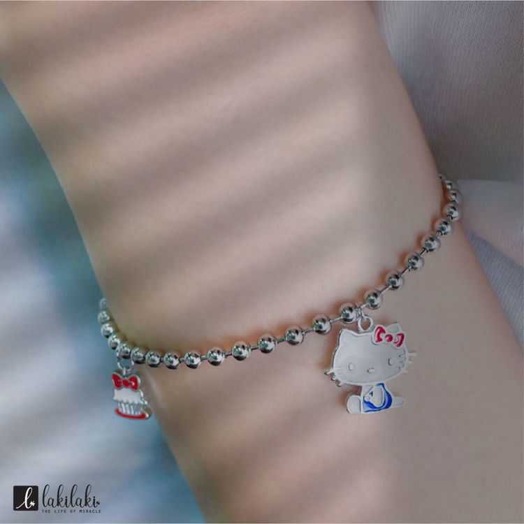 Picture of [925純銀]甜點系列~ Hello Kitty 蝴蝶結杯子蛋糕手鏈